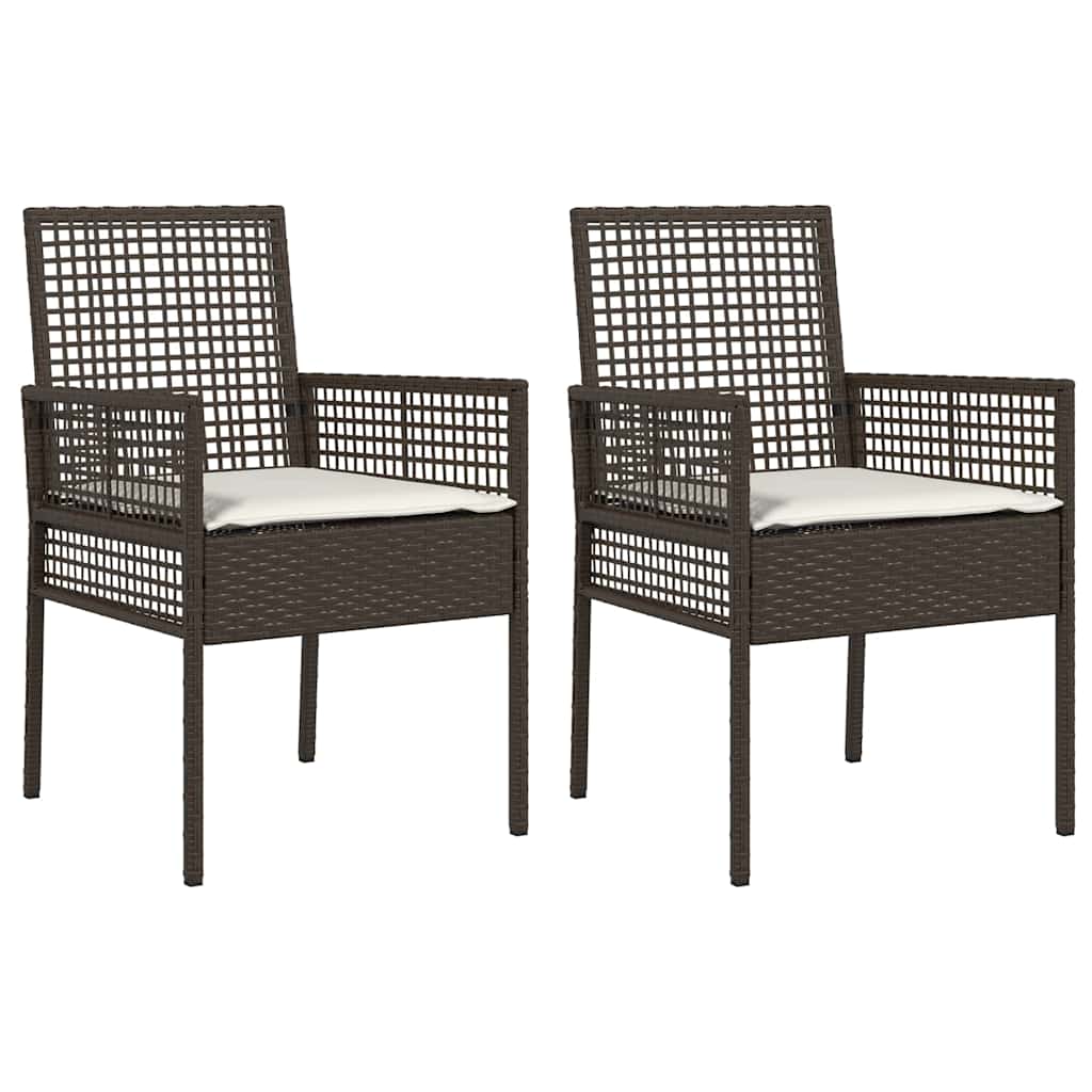 Garden Chair 2 pcs Brown 53 x 60 x 85cm Poly Rattan
