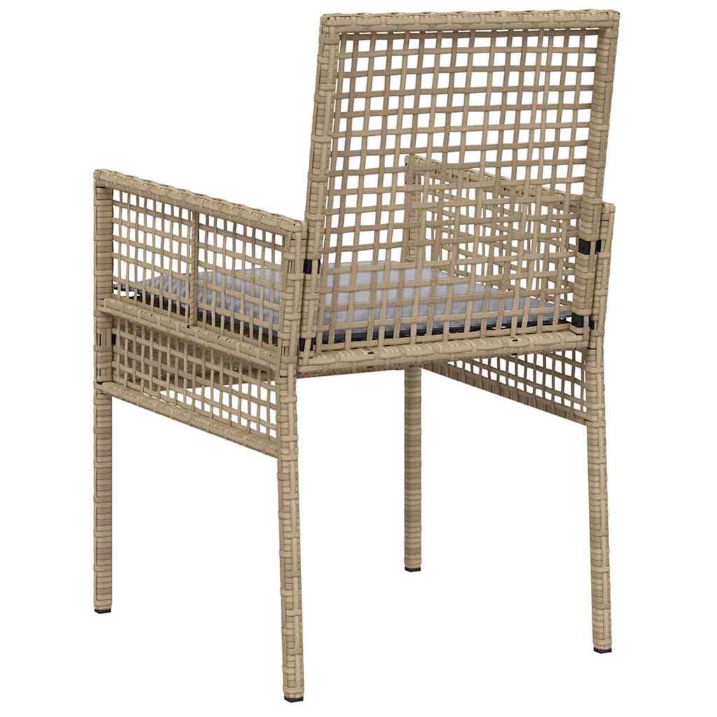 Garden Chair 2 pcs Beige 53 x 60 x 85cm Poly Rattan