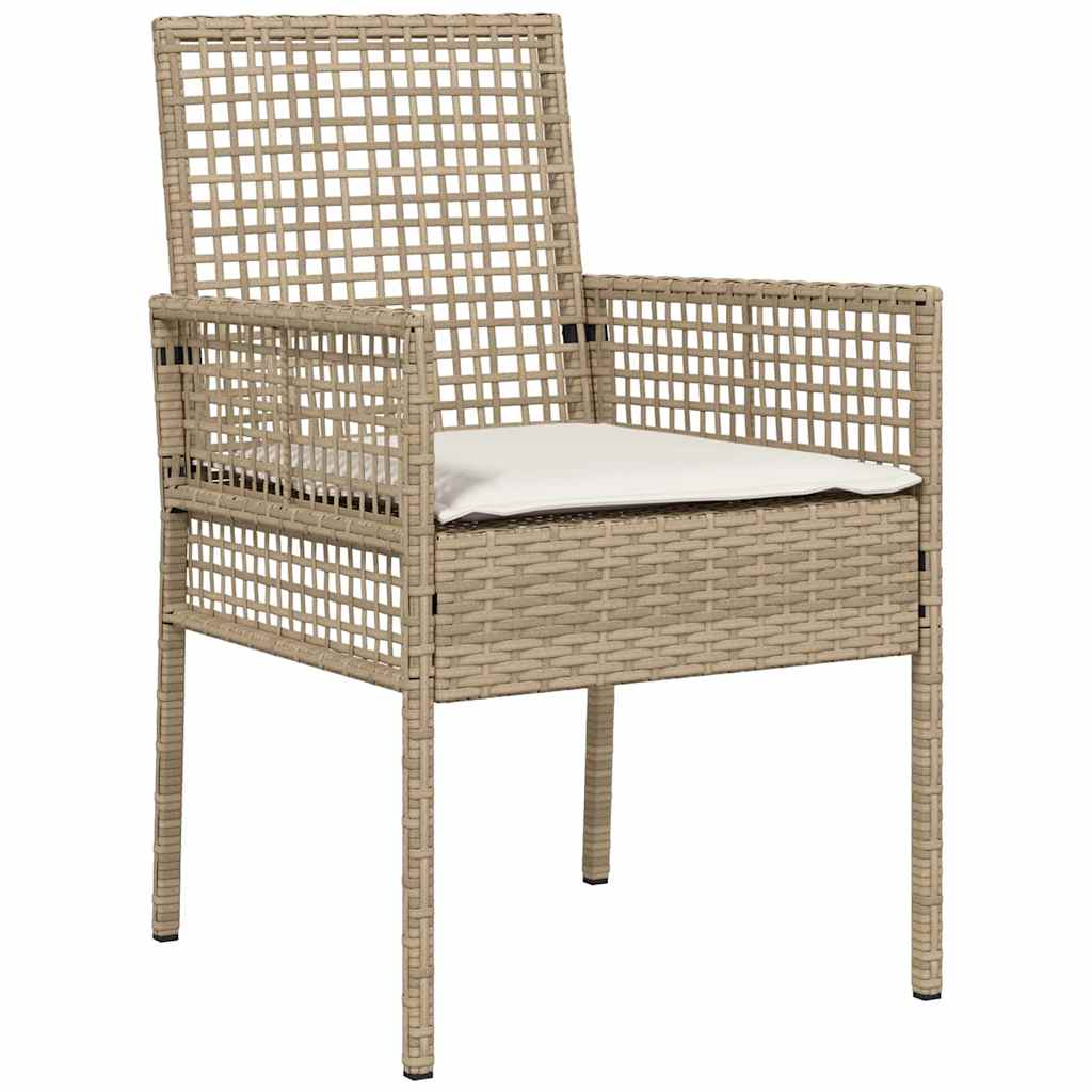 Garden Chair 2 pcs Beige 53 x 60 x 85cm Poly Rattan