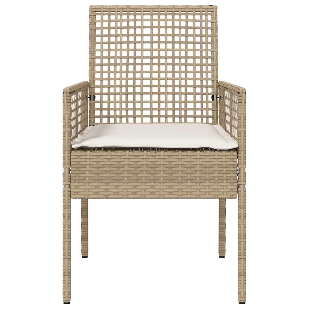 Garden Chair 2 pcs Beige 53 x 60 x 85cm Poly Rattan