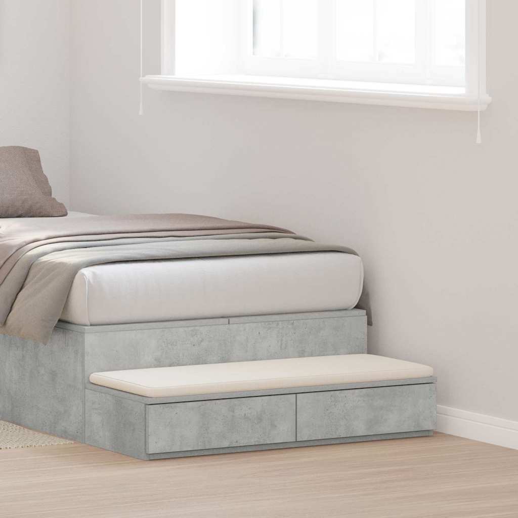 Bed Drawers Concrete grey 90 x 36.5 x 16.5 cm Engineered wood