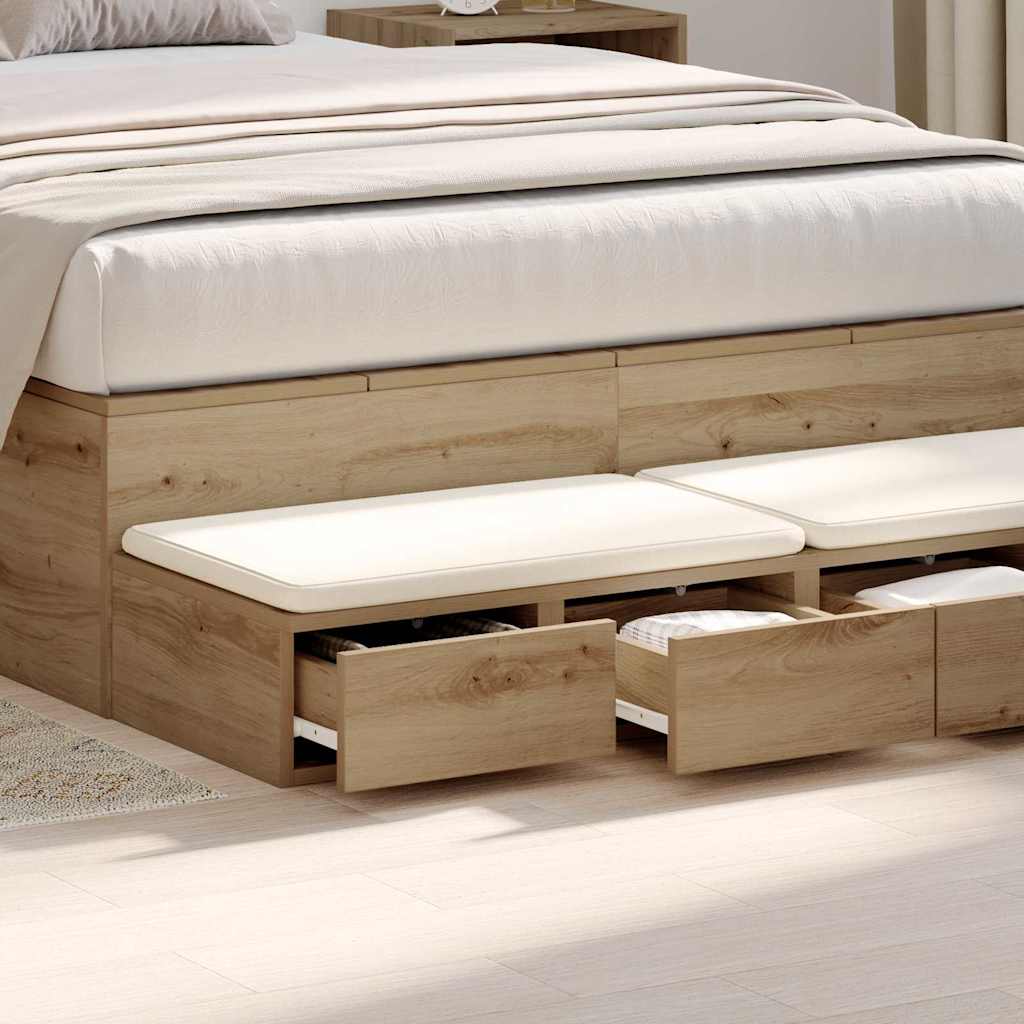 Bed Drawers Artisan oak 120 x 36.5 x 16.5 cm Engineered wood