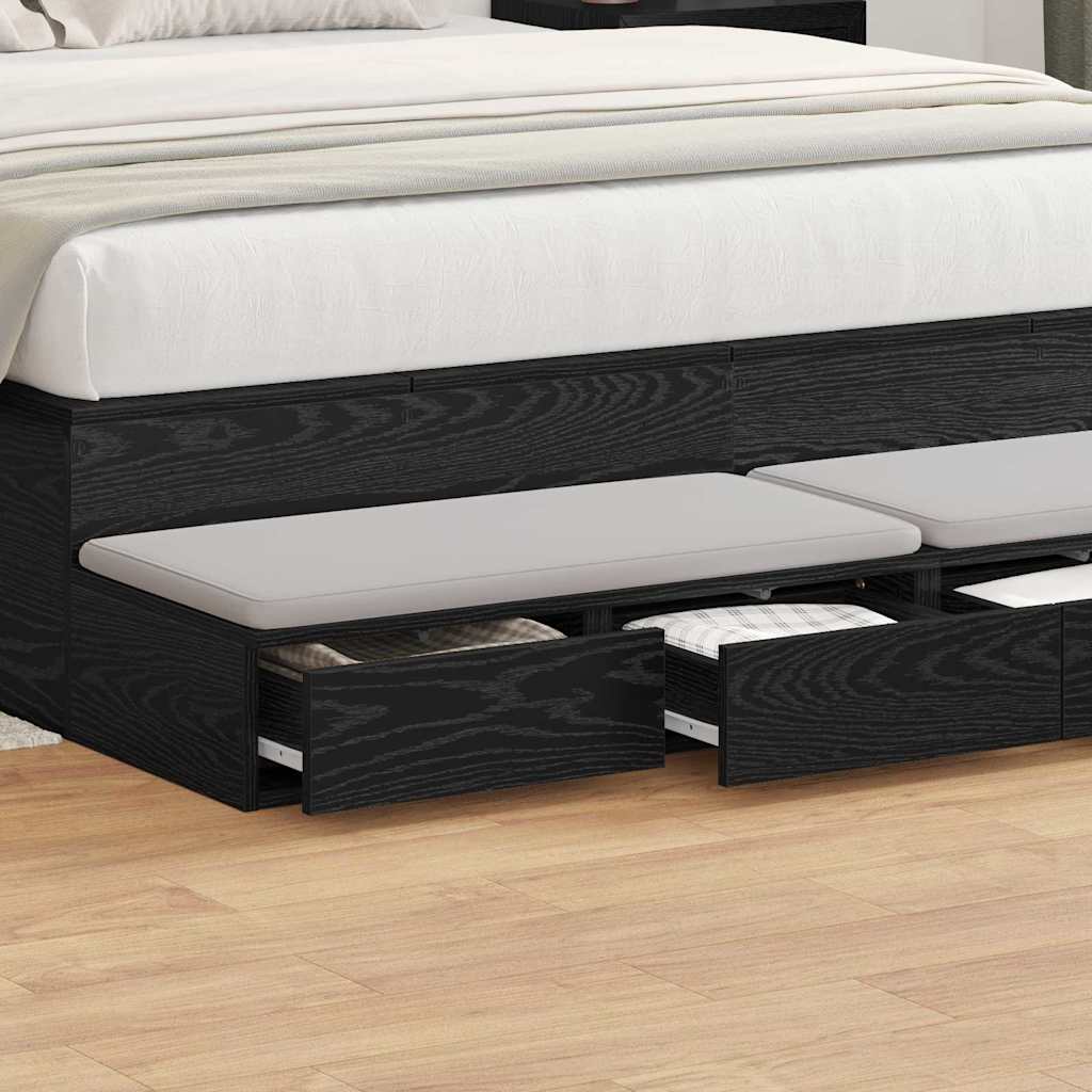 Bed Drawers Black oak 135 x 36.5 x 16.5 cm Engineered wood