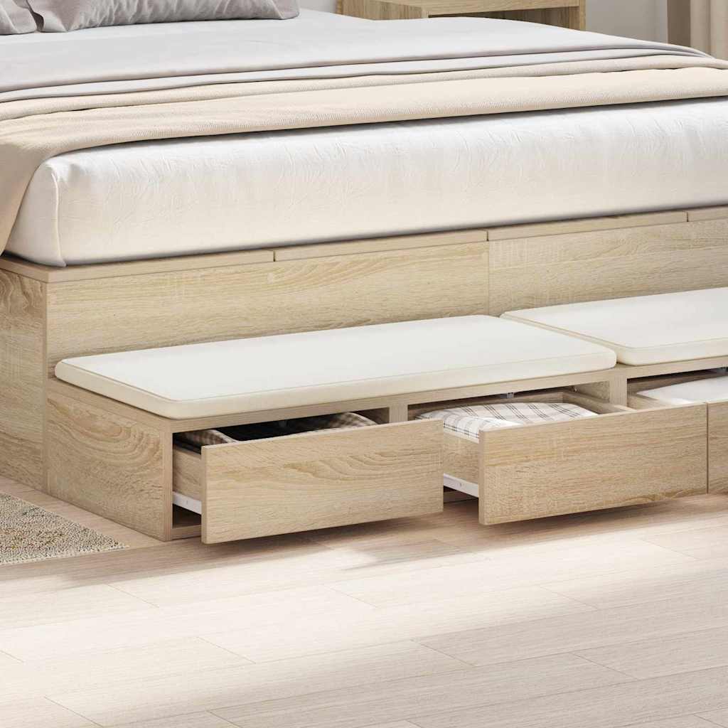 Bed Drawers Sonoma oak 135 x 36.5 x 16.5 cm Engineered wood
