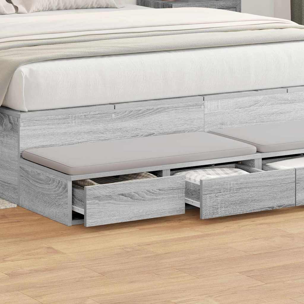 Bed Drawers Grey sonoma 135 x 36.5 x 16.5 cm Engineered wood