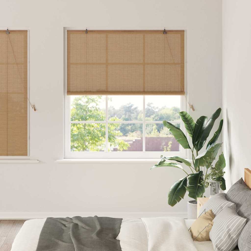 Window Blinds & Shades Other Manual Light Brown Bamboo