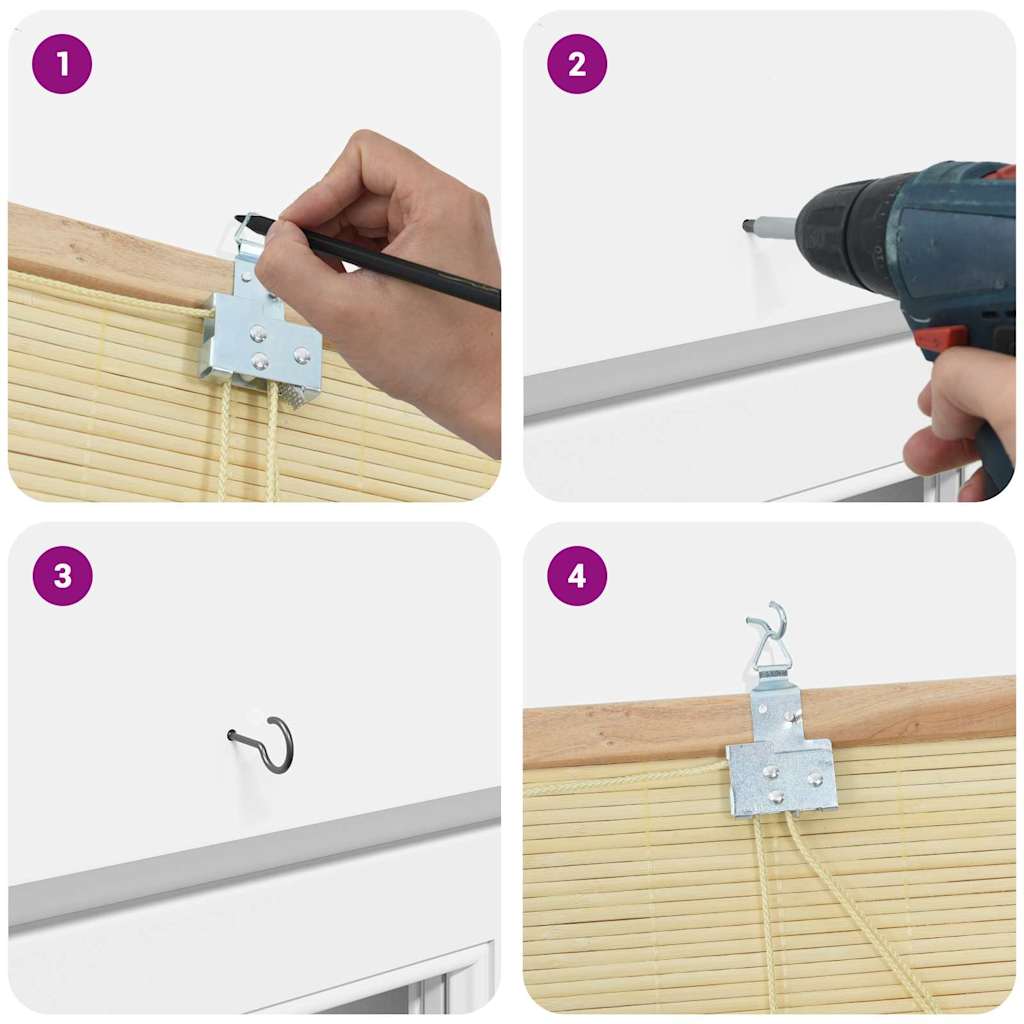 Window Blinds & Shades Other Manual Natural Bamboo