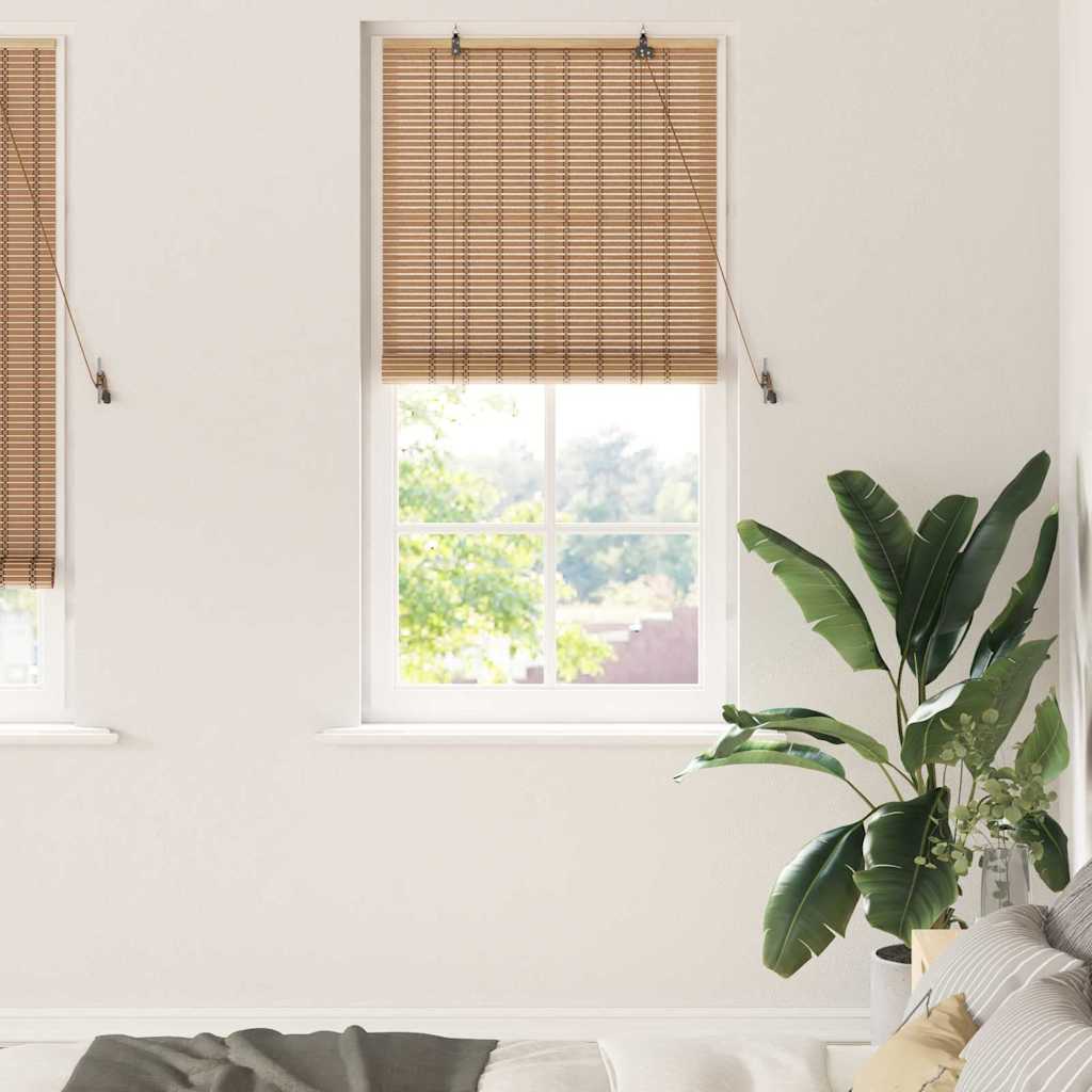Roller Blind Other Manual Light Brown 100 x 220 cm Bamboo