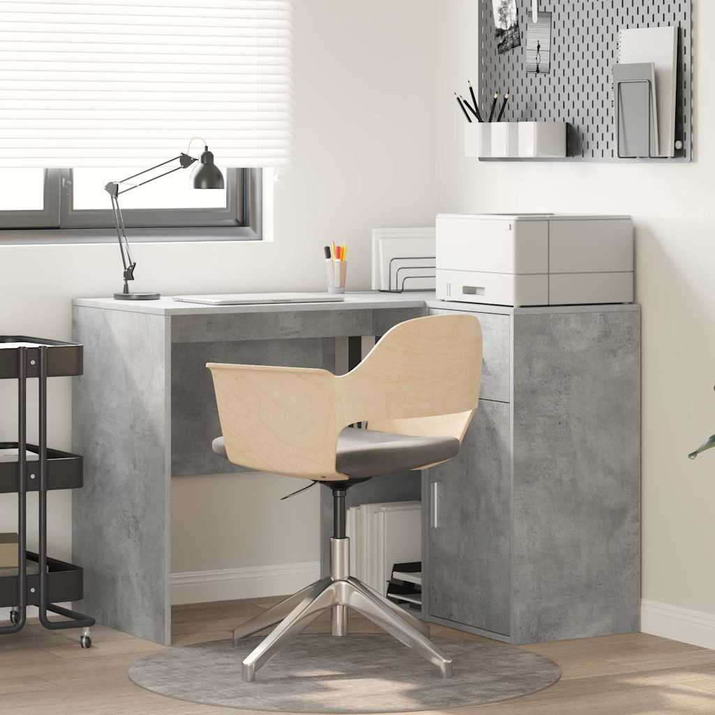 Corner Desk Concrete Grey 102 x 50 x 75 cm Engineered wood