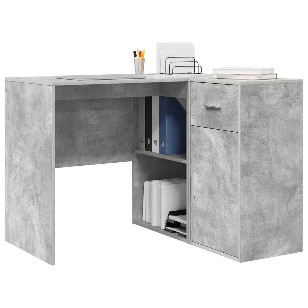Corner Desk Concrete Grey 102 x 50 x 75 cm Engineered wood