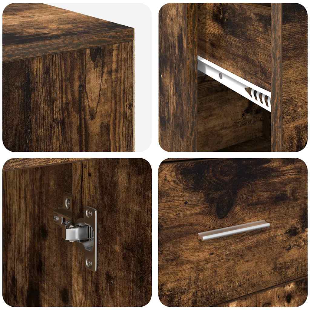 Corner Desk Smoked Oak 102 x 50 x 75 cm Engineered wood