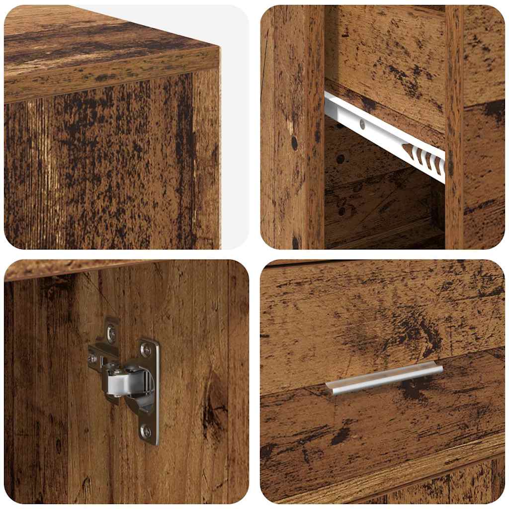 Corner Desk with Door Old wood 102 x 50 x 75 cm Engineered wood