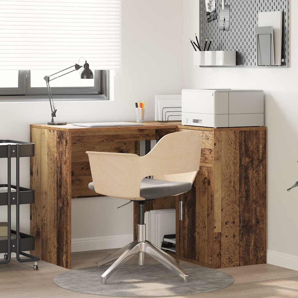 Corner Desk with Door Old wood 102 x 50 x 75 cm Engineered wood