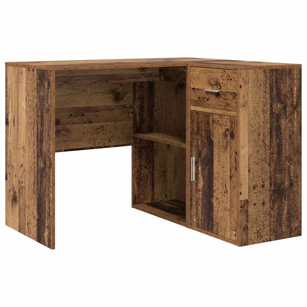 Corner Desk with Door Old wood 102 x 50 x 75 cm Engineered wood