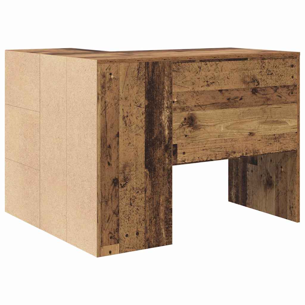 Corner Desk with Door Old wood 102 x 50 x 75 cm Engineered wood