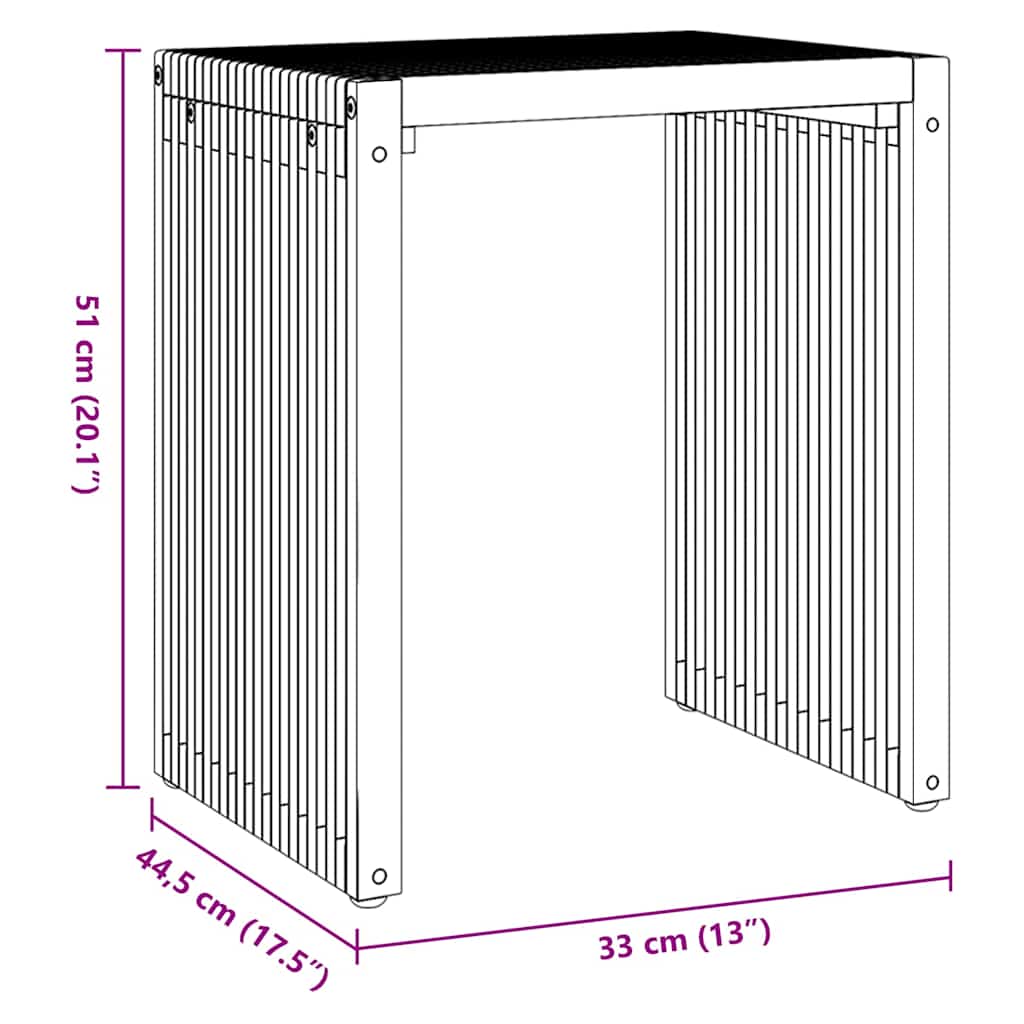 Nest of SideTables Stackable 3 pcs Brown 33 x 44.5 x 51 cm