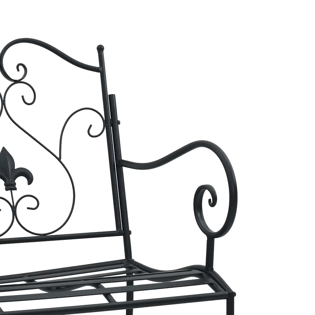 Garden Bench Black 104 x 54 x 93cm Steel