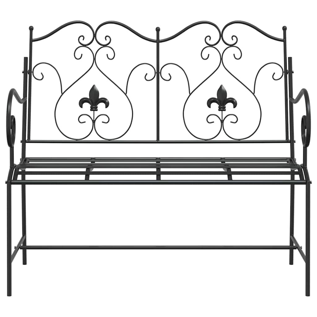 Garden Bench Black 104 x 54 x 93cm Steel