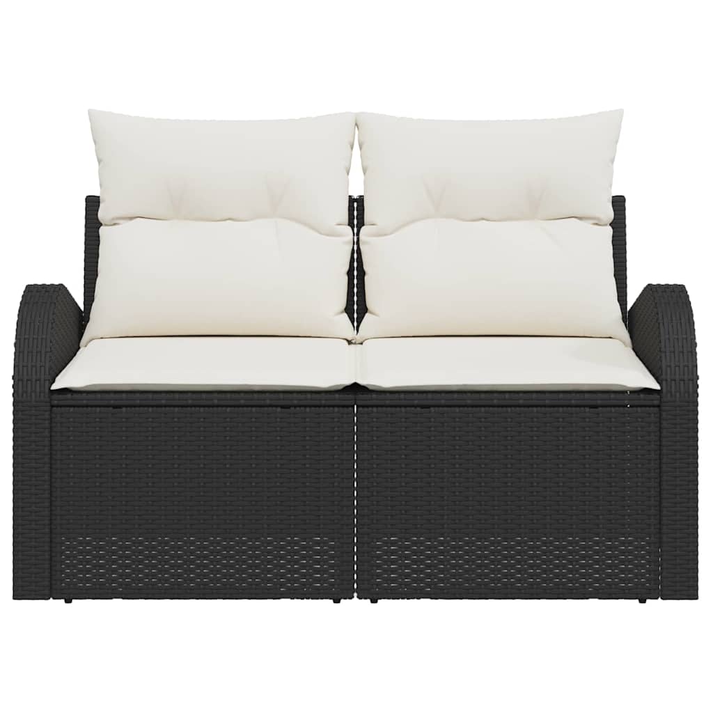 Garden Sofa Black 124 x 62 x 69cm Poly Rattan