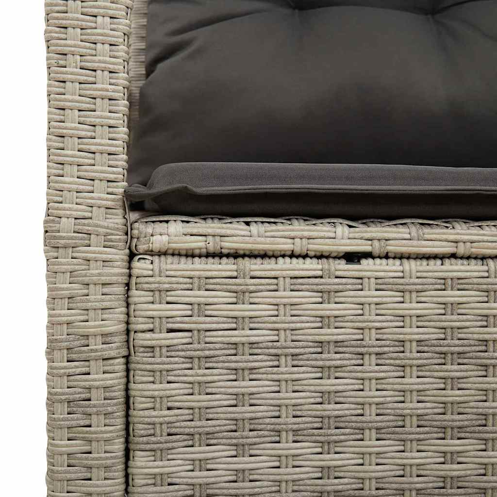 Garden Sofa with Cushion Grey 120 x 62 x 69cm Poly Rattan