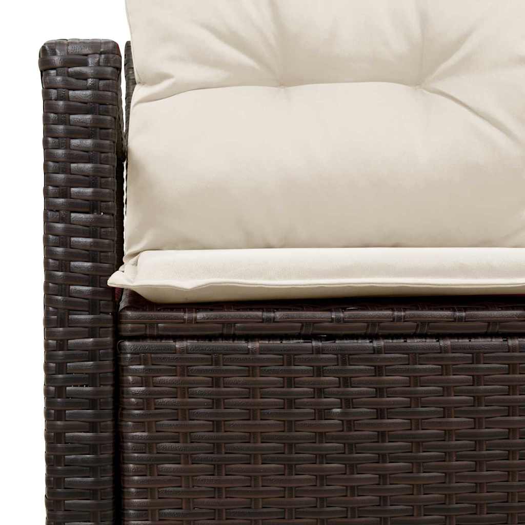 Garden Sofa with Cushion Brown 120 x 62 x 69cm Poly Rattan