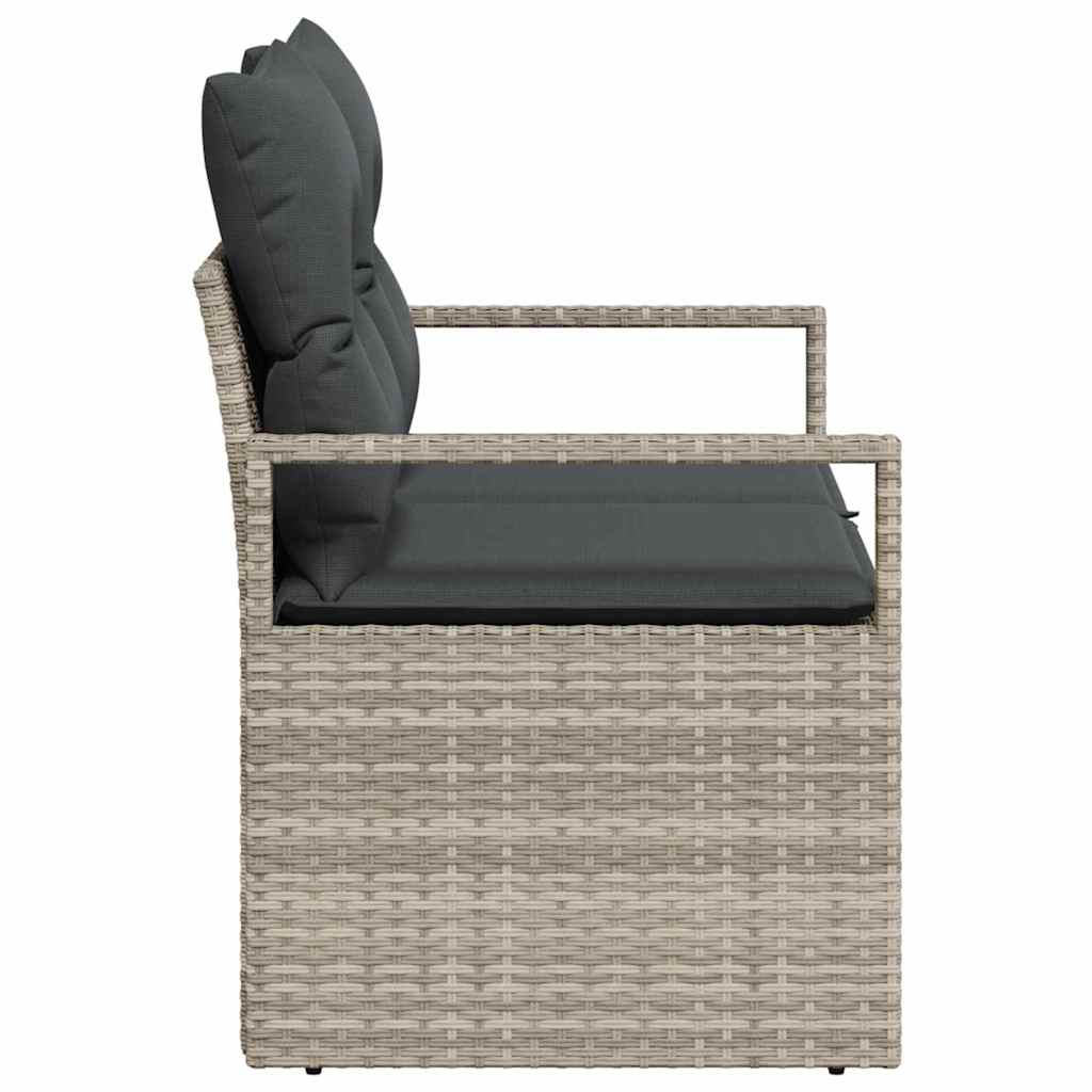 Garden Sofa with Cushion Grey 120 x 62 x 69cm Poly Rattan