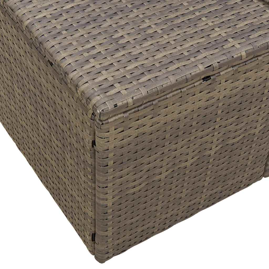 Garden Sofa with Cushion Grey 123 x 62 x 69cm Poly Rattan
