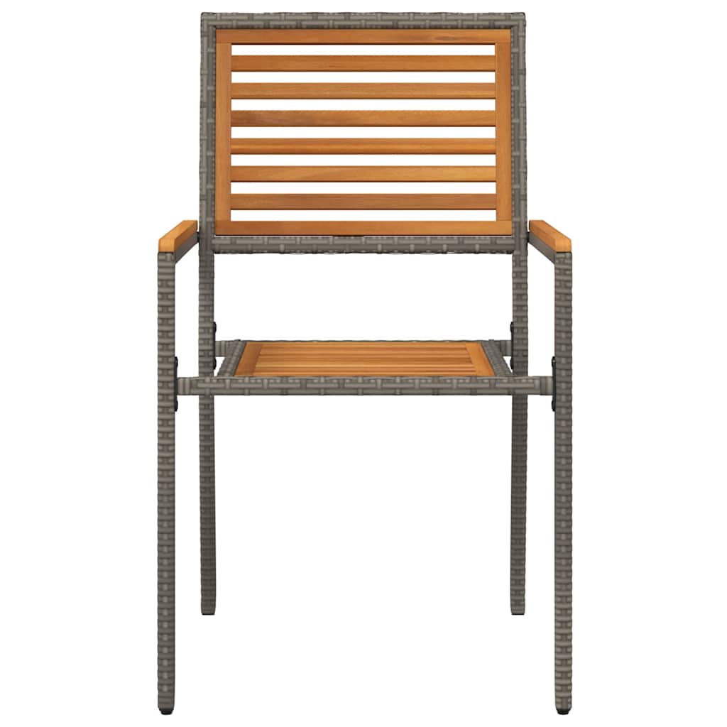 Garden Stacking Chairs 2 pcs Brown and Grey