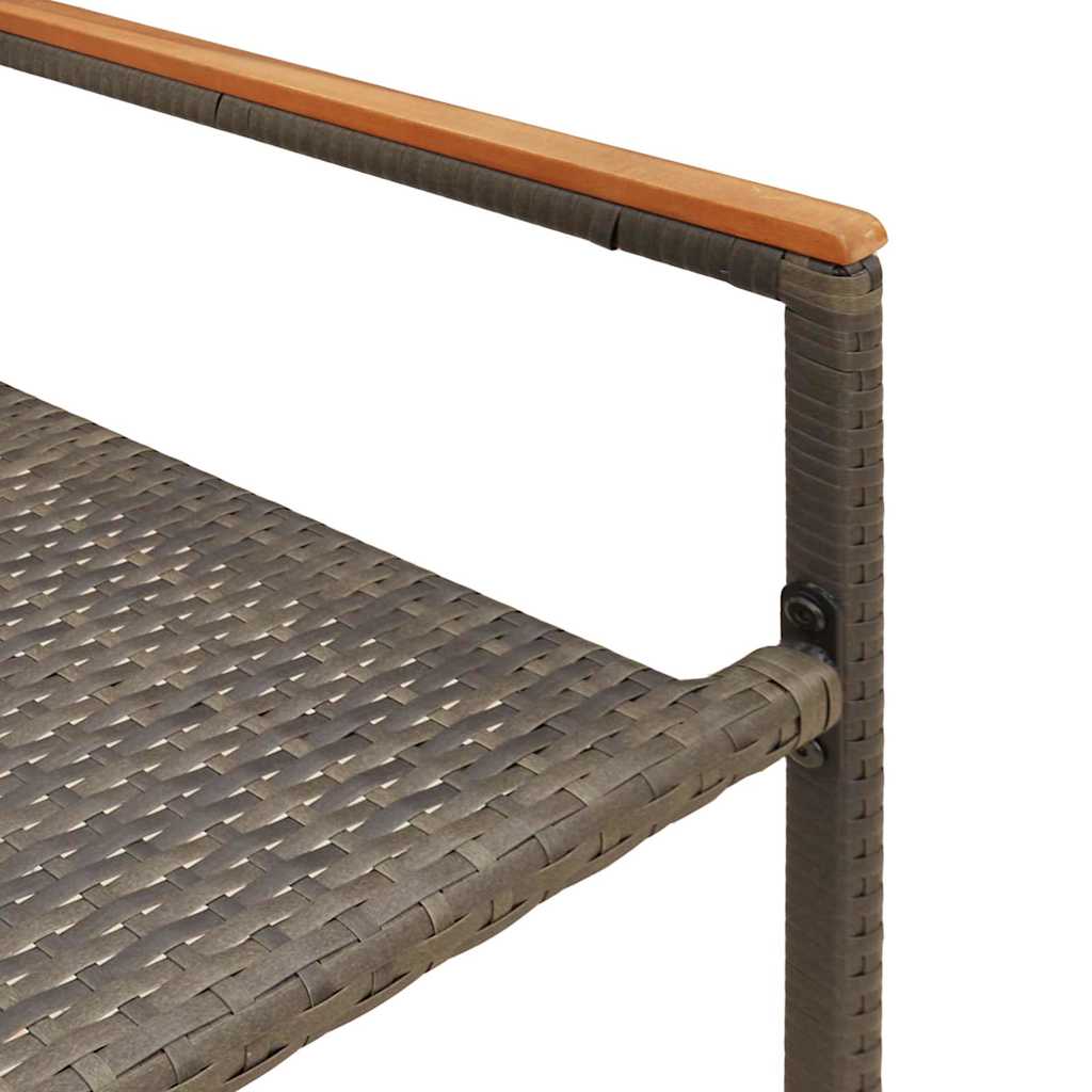 Garden Stacking Chairs 2 pcs Grey and Brown