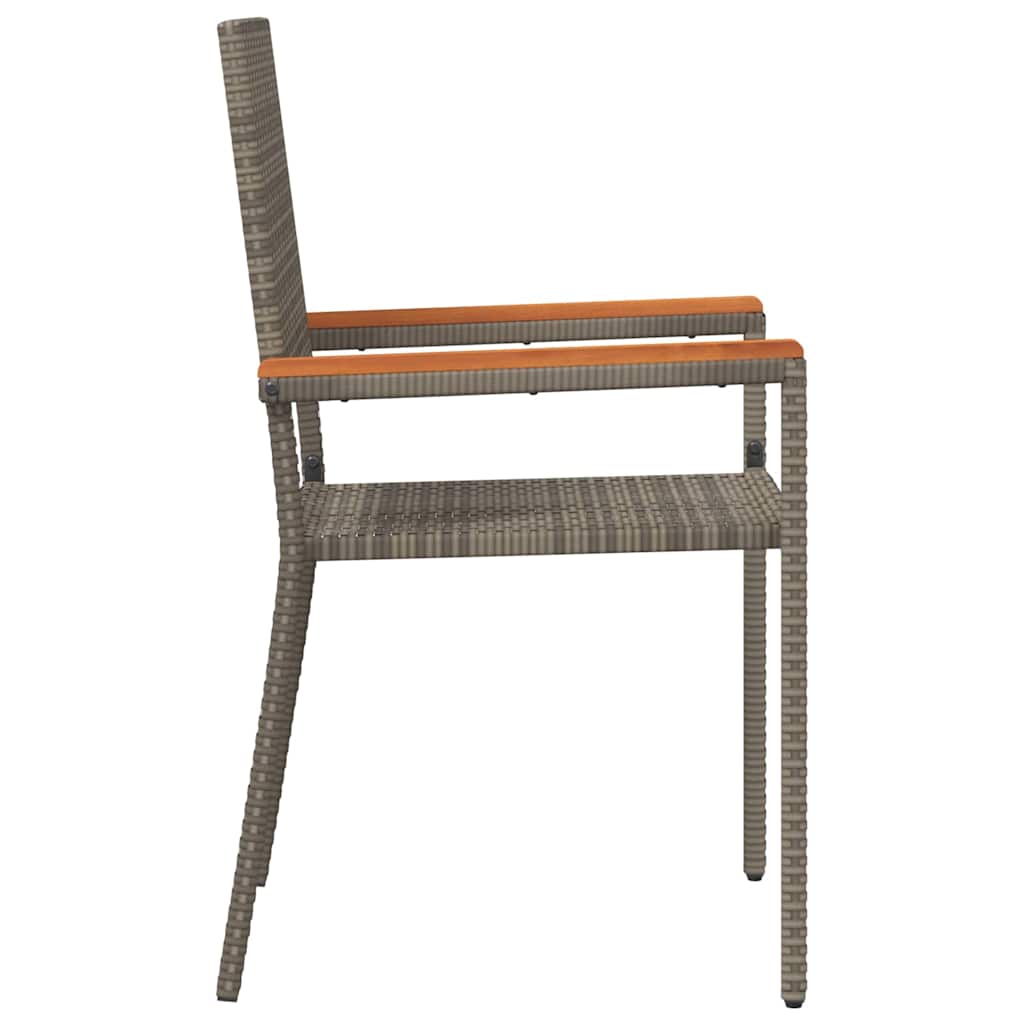 Garden Stacking Chairs 2 pcs Grey and Brown