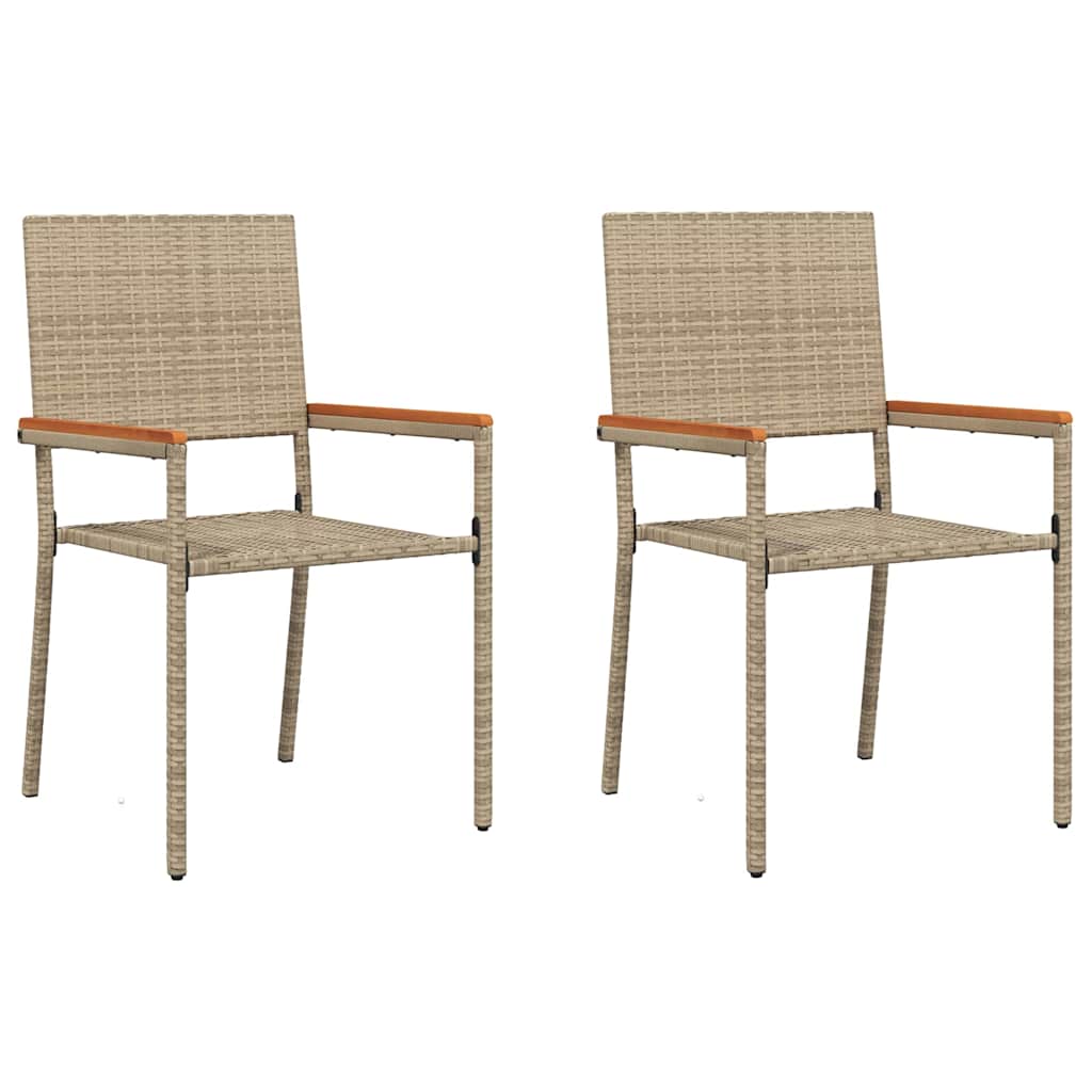 Garden Stacking Chairs 2 pcs Cream and Brown