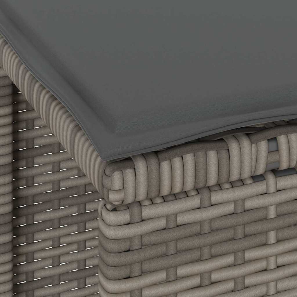 Garden Dining Set Grey Poly rattan