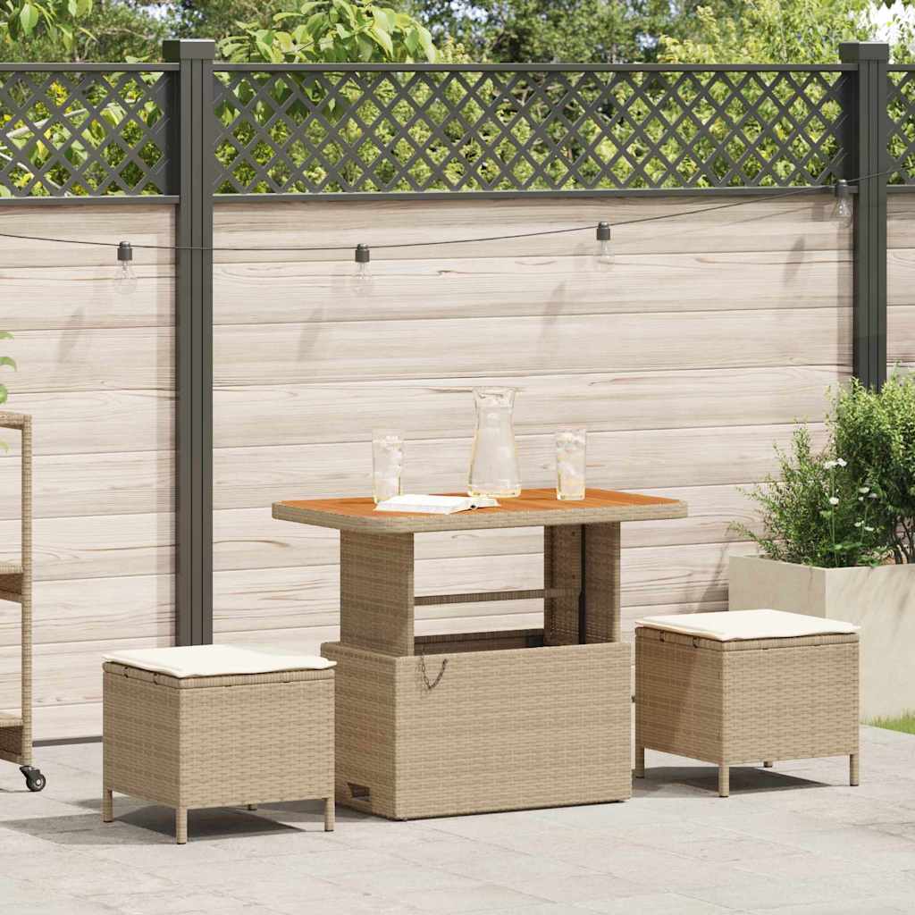 Garden Dining Set Beige Poly rattan
