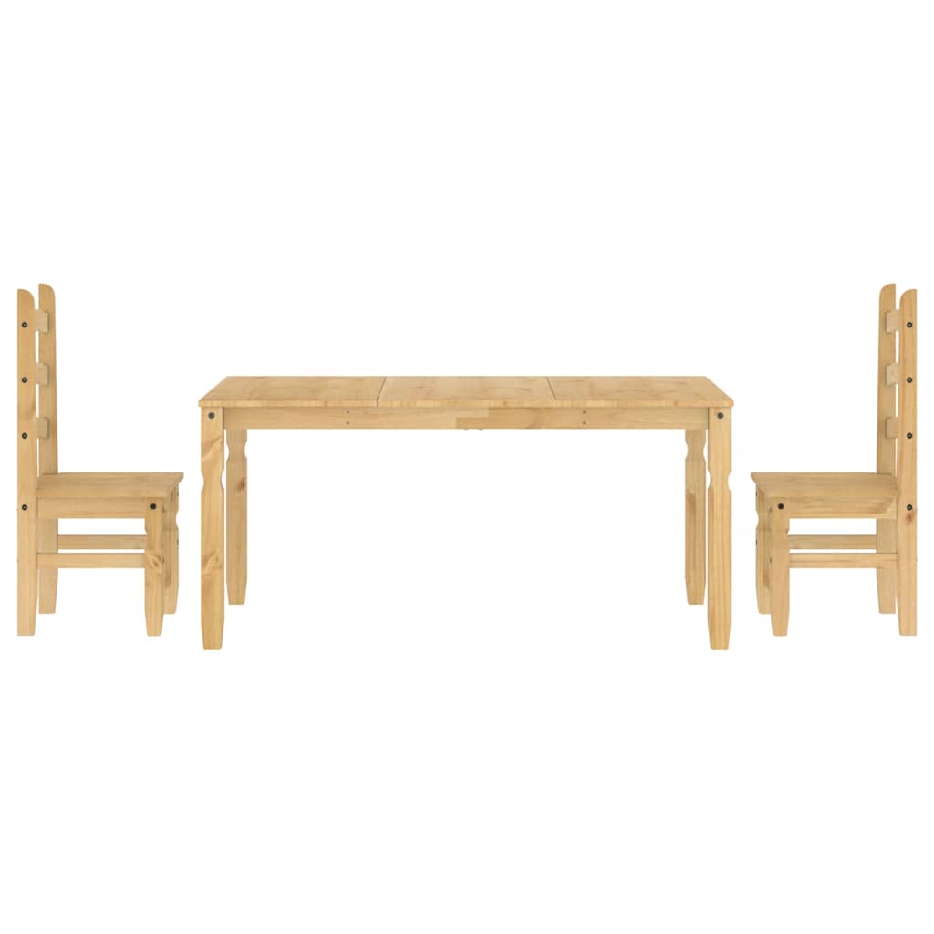 3 Piece Dining Set Panama Solid Wood Pine