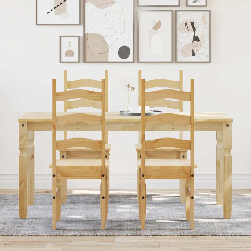 5 Piece Dining Set Panama Solid Wood Pine