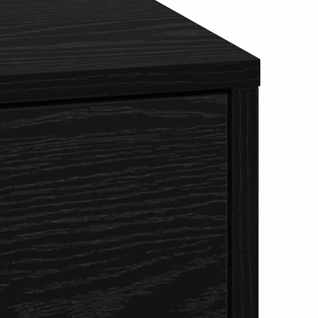Bedside Cabinet with Black oak 38 x 34 x 61 cm Engineered wood