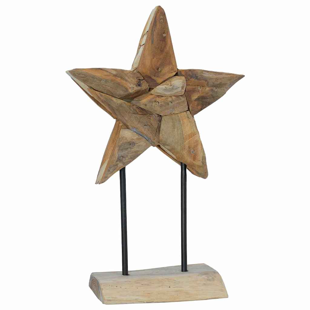 Christmas Star Brown 30 x 5 x 45 cm Solid Teak Wood