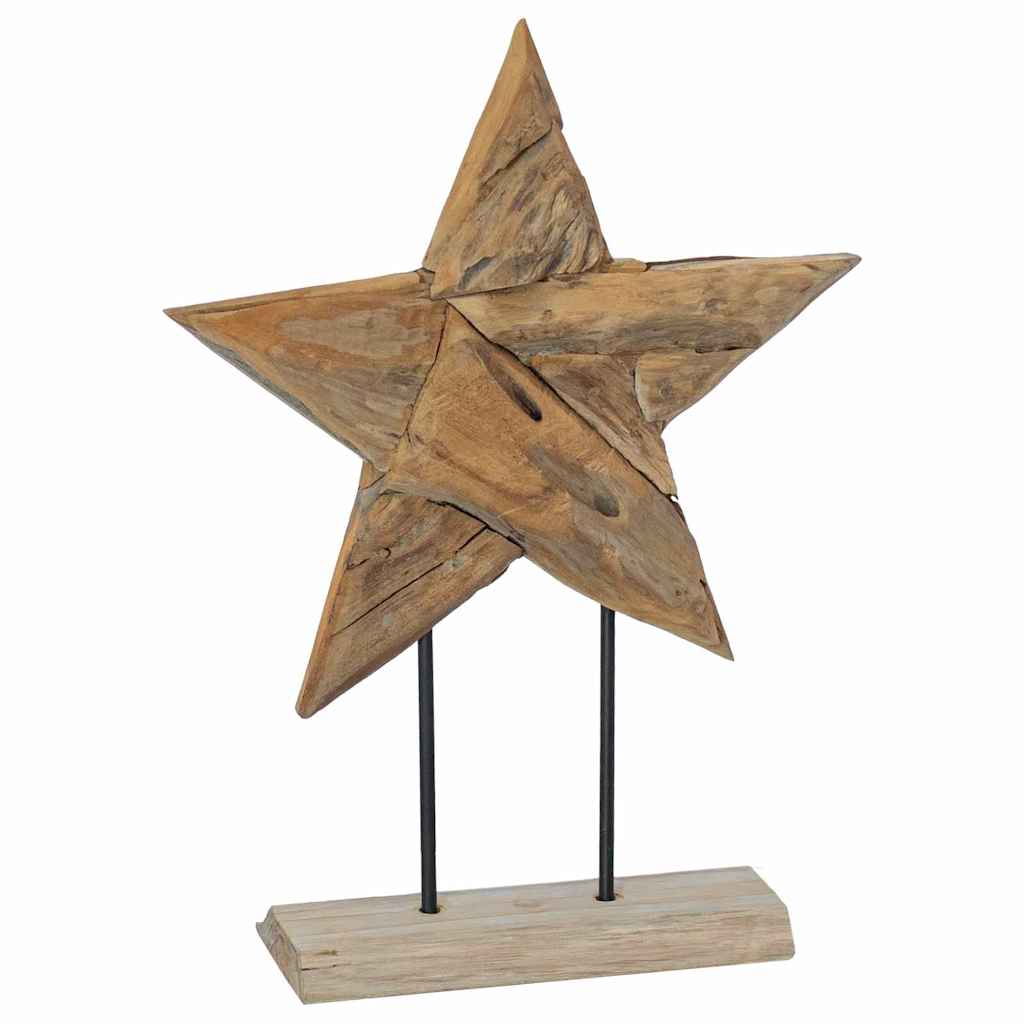 Christmas Star Brown 45 x 5 x 60 cm Solid Teak Wood