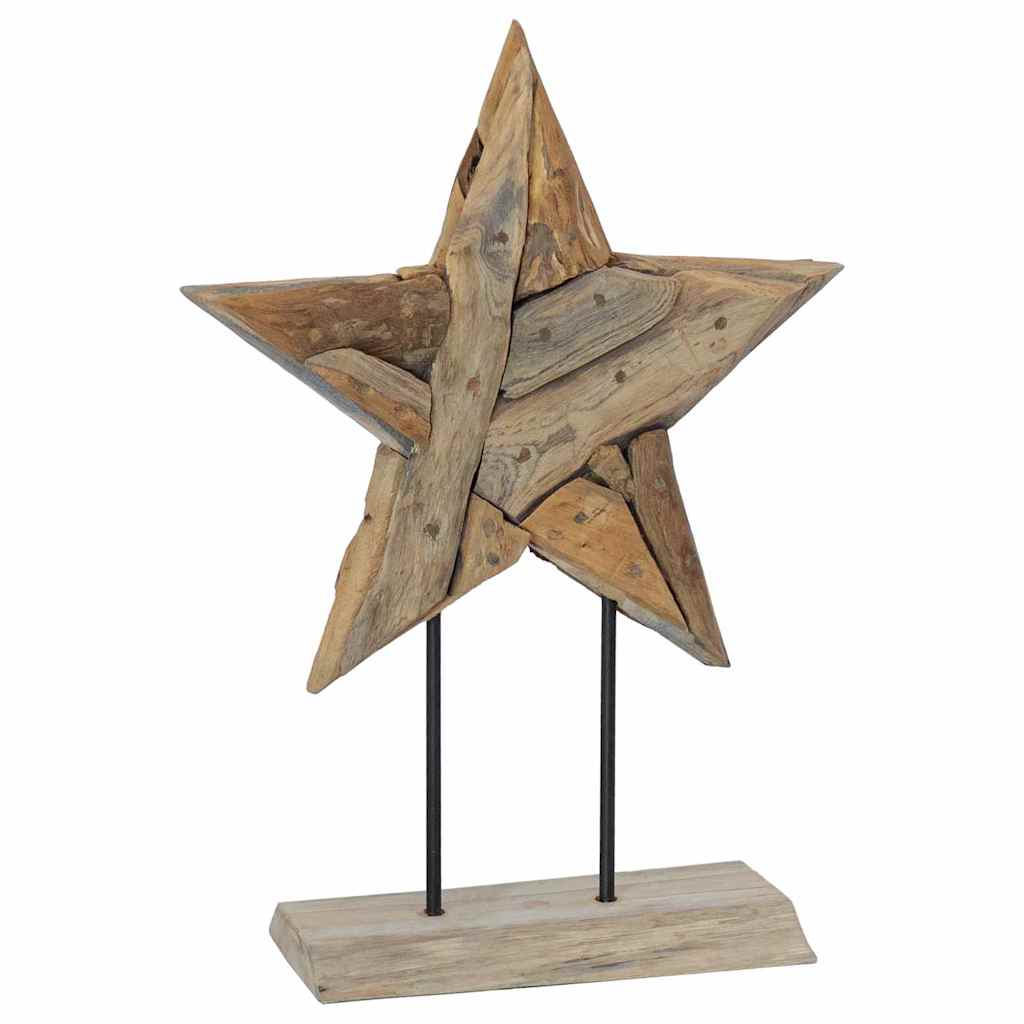Christmas Star Brown 45 x 5 x 60 cm Solid Teak Wood