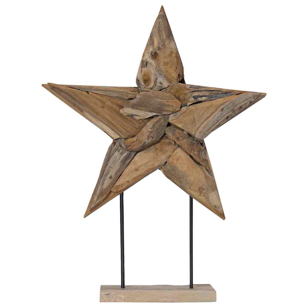 Christmas Star Brown 60 x 5 x 75 cm Solid Teak Wood