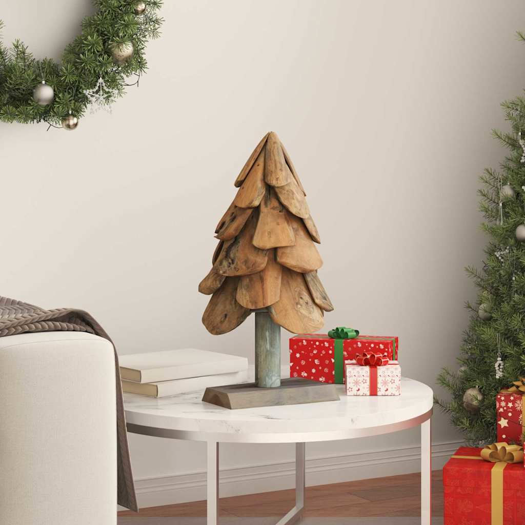 Christmas Tree with Stand Brown 60 cm Solid teak wood