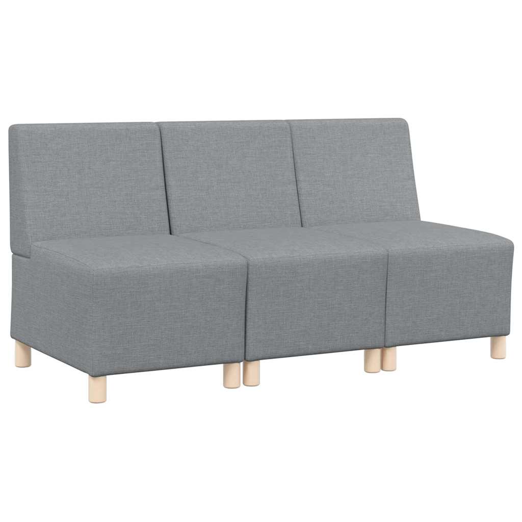 Modular Sofa Unit Armless 3 pcs Light Grey 55 x 74 x 82 cm