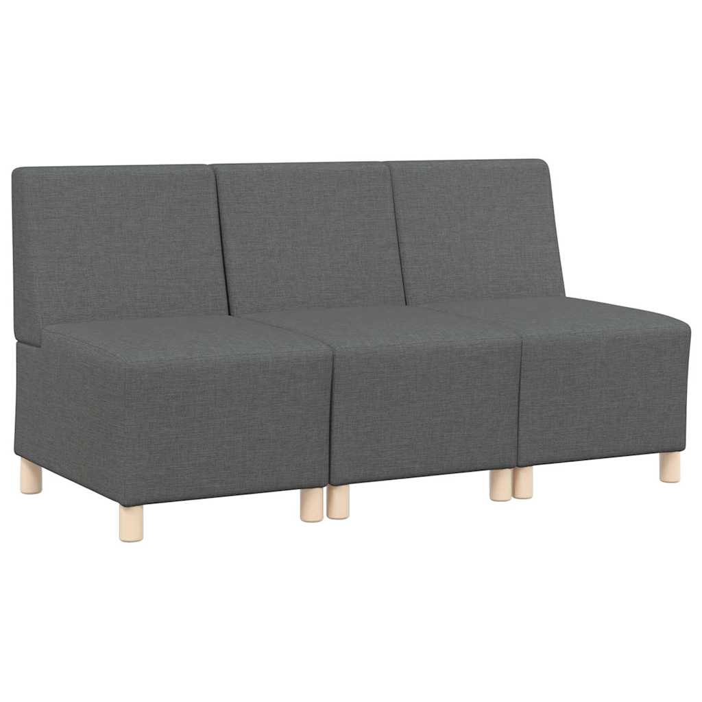 Modular Sofa Unit Armless 3 pcs Dark Grey 55 x 74 x 82 cm