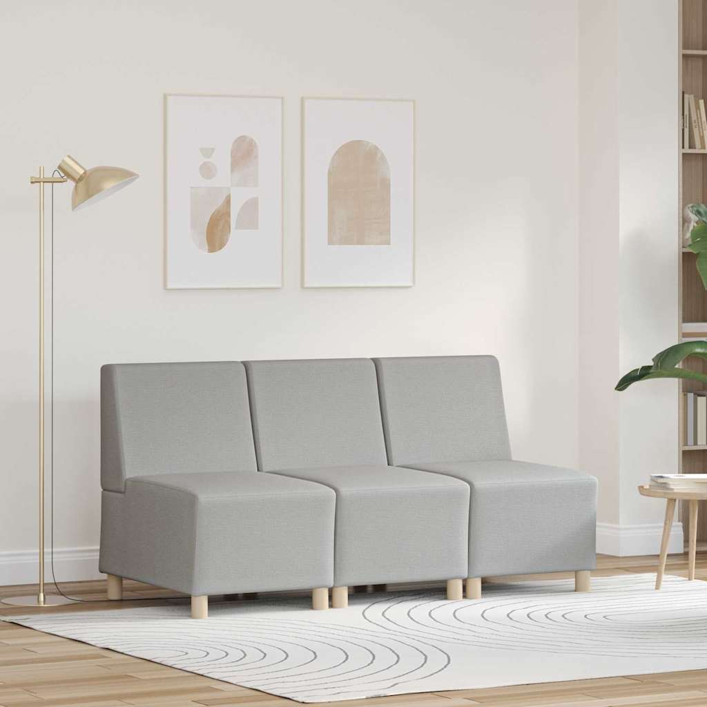 Modular Sofa Unit Armless 3 pcs Cloud Grey 55 x 74 x 82 cm