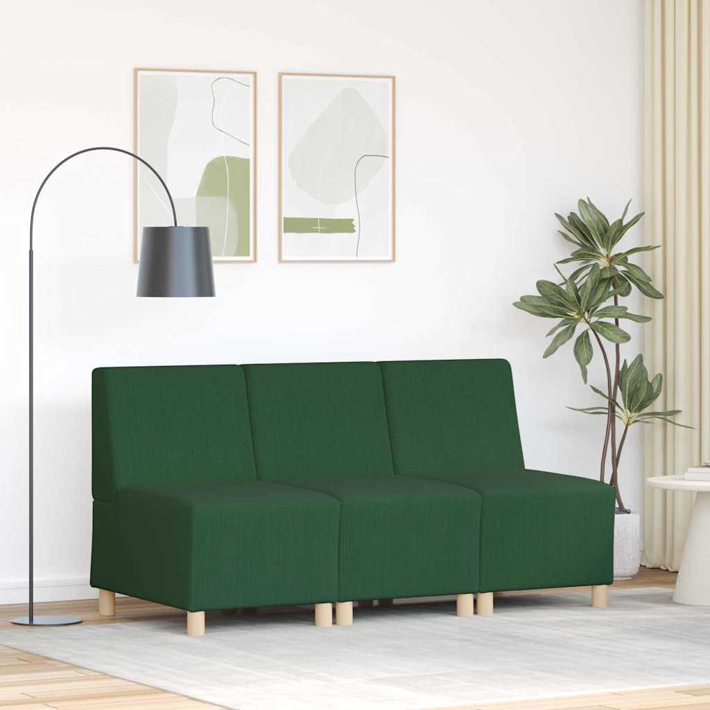 Modular Sofa Unit Armless 3 pcs Jungle Green 55 x 74 x 82 cm
