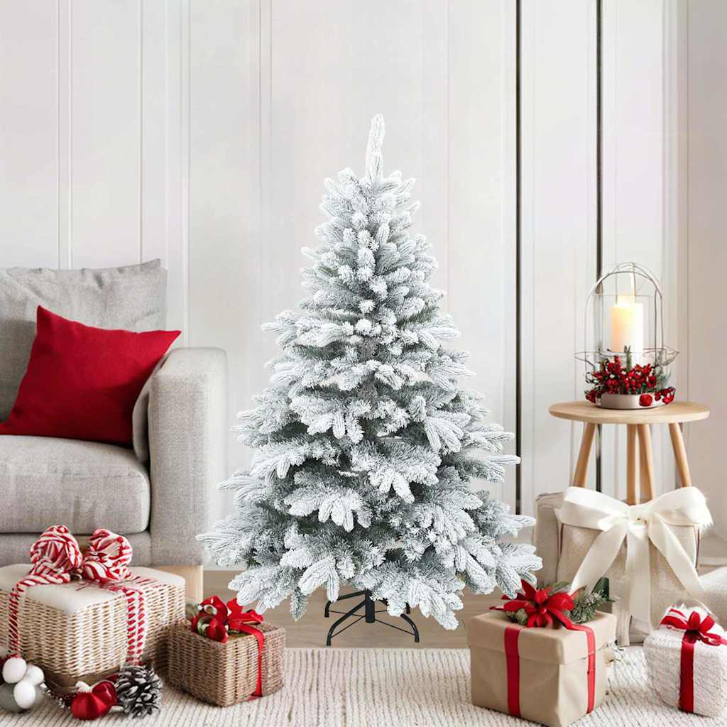 Artificial Hinged Christmas Tree Snow Flocked White 120 cm