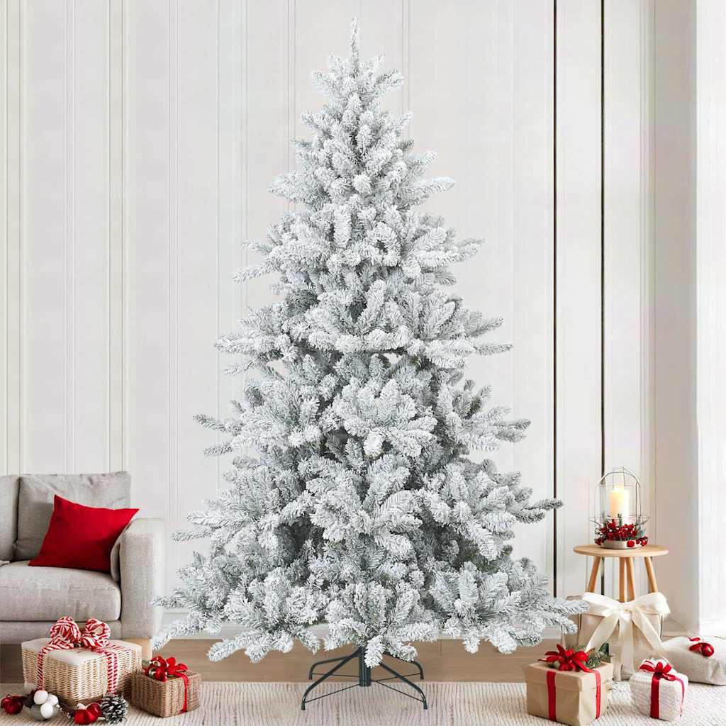 Artificial Hinged Christmas Tree Snow Flocked White 240 cm