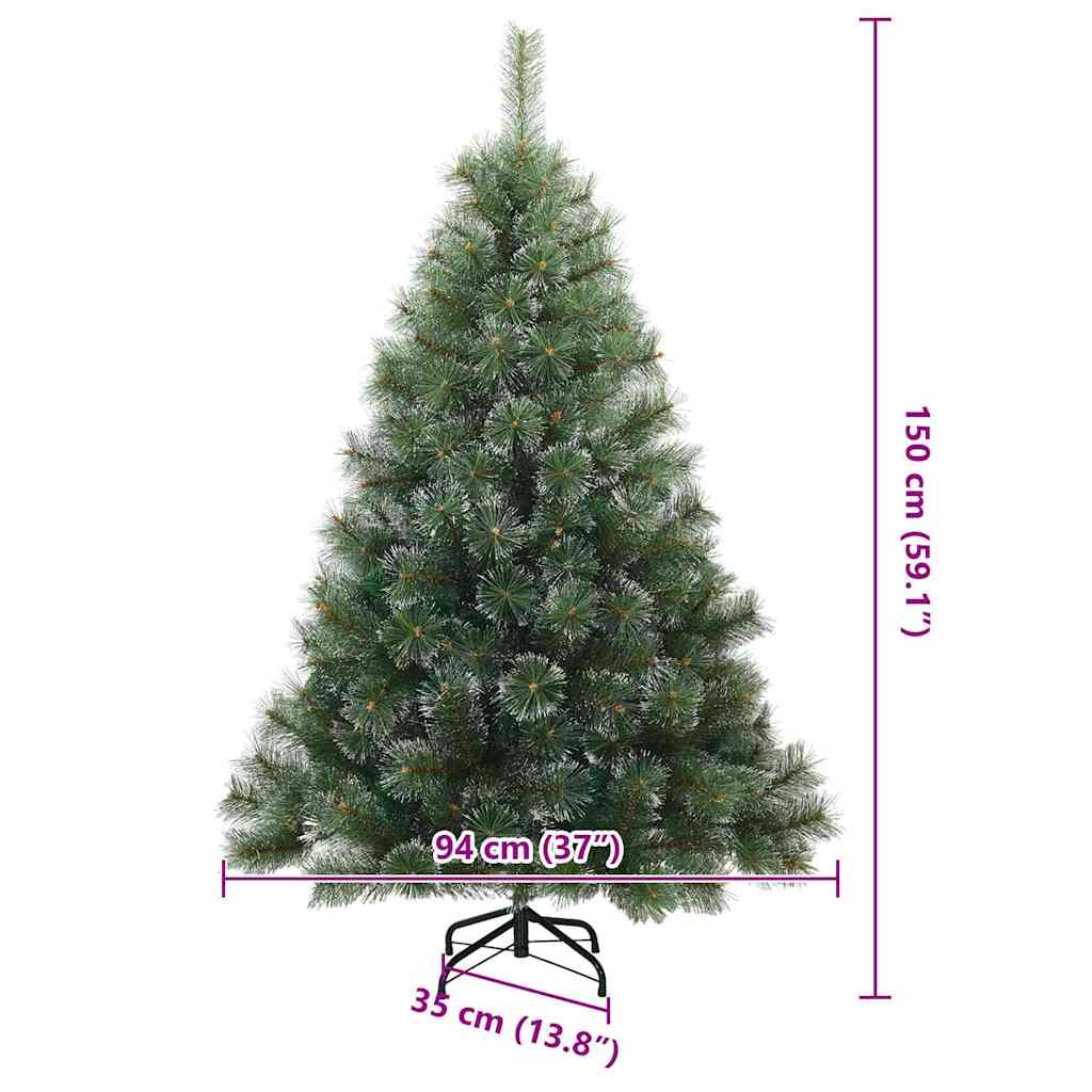 Artificial Hinged Christmas Tree Snow Flocked White 150 cm