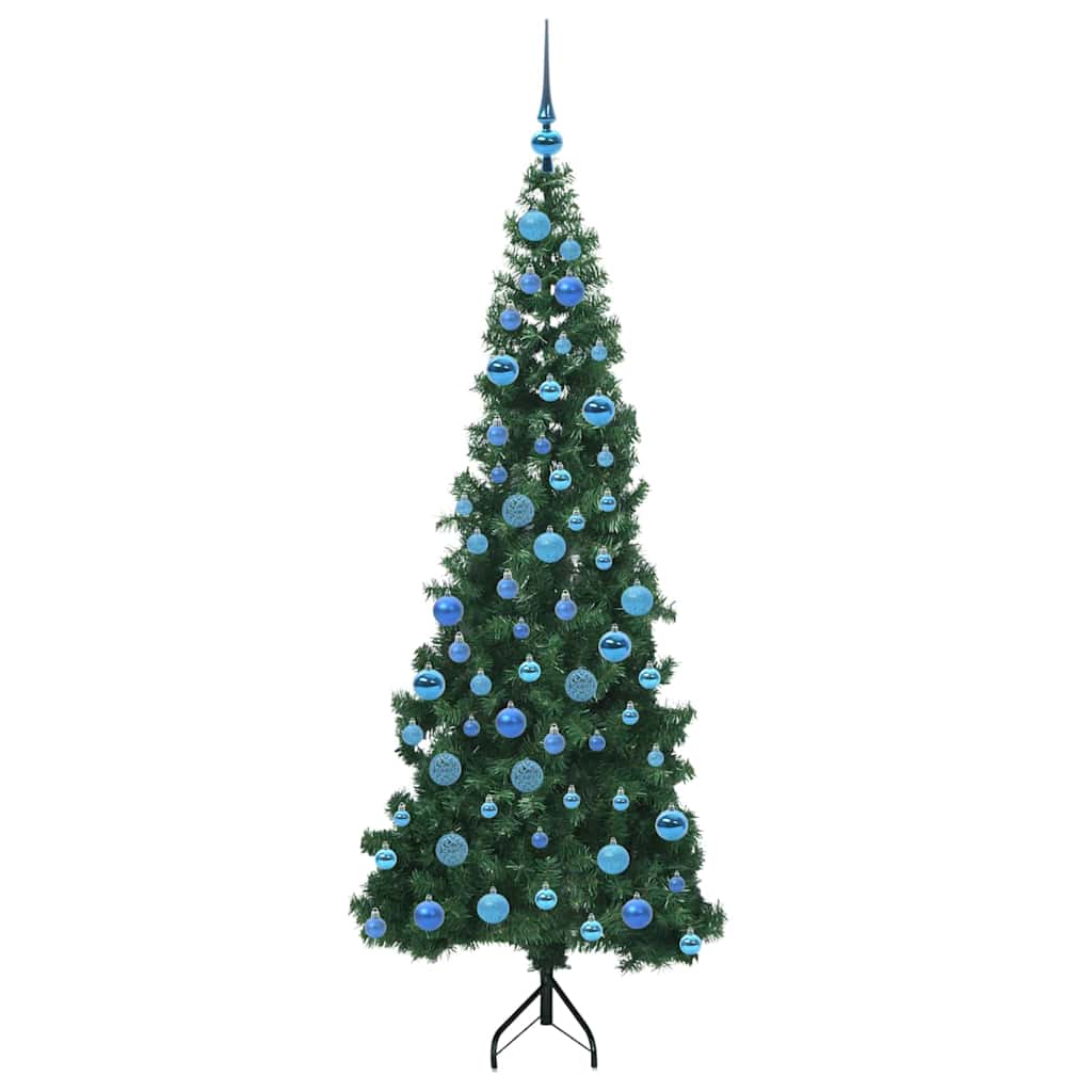 Corner Artificial Christmas Tree Green 180 cm PVC and Metal