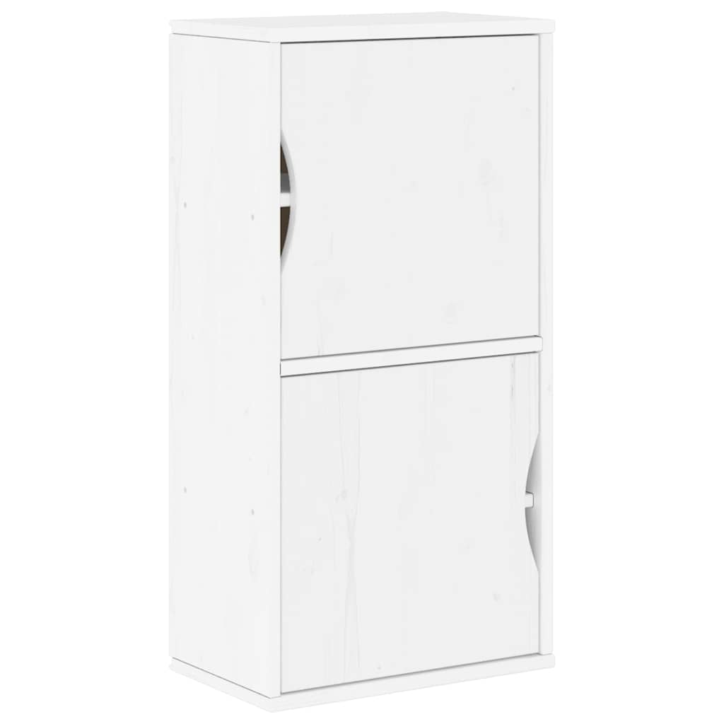 5 Piece TV Units with Storage ODDA White Solid Wood Pine